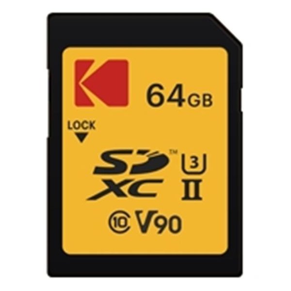 Kodak Kodak EKMSD64GUHS2V2K 64 GB UHS-II U3 V90 CL10 SD Memory Card EKMSD64GUHS2V2K